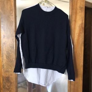 Tibi navy sweater shirt combo